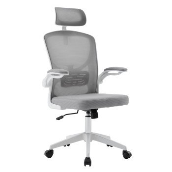 ΚΑΡΕΚΛΑ ΓΡΑΦΕΙΟΥ FLOATER HM1230.02 ΛΕΥΚΟ PP--ΑΝΟΙΧΤΟ ΓΚΡΙ MESH 62x62x115-125Υεκ