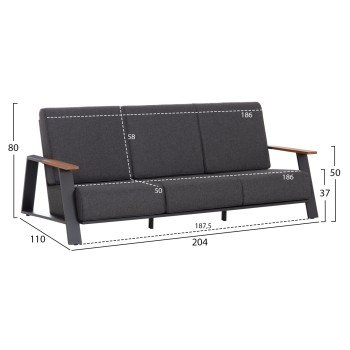 ΣΕΤ ΣΑΛΟΝΙ 4ΤΜΧ LAITH HM6551.01 ΑΛΟΥΜΙΝΙΟ & ΜΑΞΙΛΑΡΙΑ ΓΚΡΙ