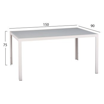 ΣΕΤ ΤΡΑΠΕΖΑΡΙΑΣ 7ΤΜΧ BERG HM10876.03 ΤΡΑΠΕΖΙ ΜΕΤΑΛ.ΛΕΥΚΟ--ΚΑΡΕΚΛΕΣ ΑΛΟΥΜΙΝΙΟΥ