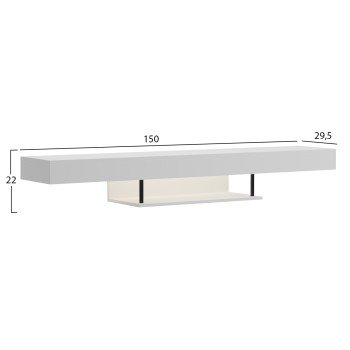 ΕΠΙΠΛΟ ΤΗΛΕΟΡΑΣΗΣ ΤΟΙΧΟΥ ME LED SAVOR HM18381.02 ΜΕΛΑΜΙΝΗ ΛΕΥΚΗ 150x29,5x22Υεκ