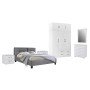 ΣΕΤ ΚΡΕΒΑΤΟΚΑΜΑΡΑΣ 6ΤΜΧ CARLY HM10884.05 ΜΕΛΑΜΙΝΗ ΛΕΥΚΗ-ΥΦΑΣΜΑ ΓΚΡΙ