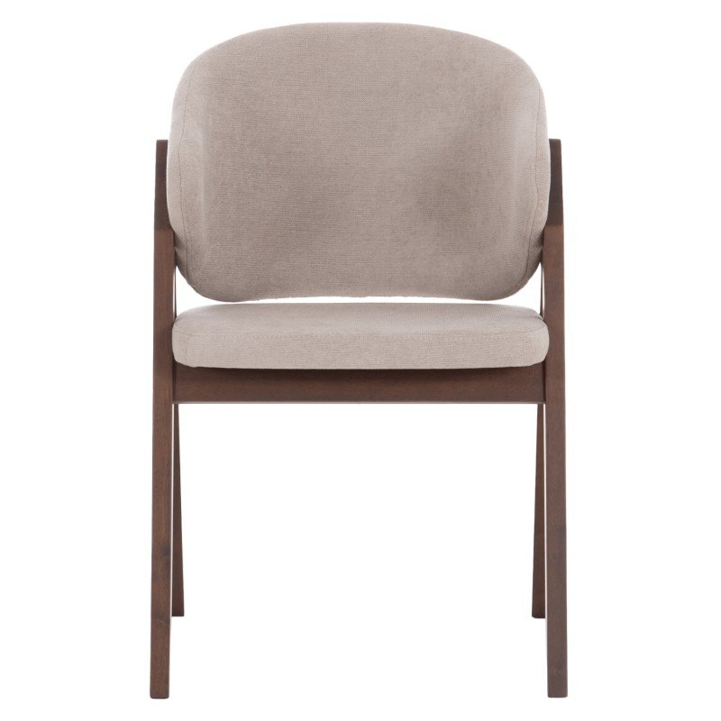 ΚΑΡΕΚΛΑ HANA HM9746.11 RUBBERWOOD ΣΕ ΚΑΡΥΔΙ ΧΡΩΜΑ-ΜΠΕΖ ΥΦΑΣΜΑ 55,5x60x85Yεκ.