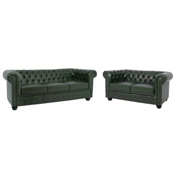 ΣΕΤ ΚΑΝΑΠΕΣ 2ΘΕΣΙΟΣ & 3ΘΕΣΙΟΣ HM10911.08 PU ΔΕΡΜΑ Τ.CHESTERFIELD ΚΥΠΑΡΙΣΣΙ