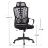 ΚΑΡΕΚΛΑ ΓΡΑΦΕΙΟΥ ELVAR HM1219.01 ΜΑΥΡO MESH--ΒΑΣΗ ΠΟΛΥΠΡΟΠΥΛΕΝΙΟΥ 63x56x125Υεκ