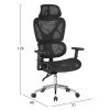 ΚΑΡΕΚΛΑ ΓΡΑΦΕΙΟΥ NOVAR HM1217.01 ΜΑΥΡO MESH--ΒΑΣΗ ΧΡΩΜΙΟΥ 51x49x129Υεκ