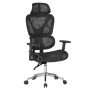 ΚΑΡΕΚΛΑ ΓΡΑΦΕΙΟΥ NOVAR HM1217.01 ΜΑΥΡO MESH--ΒΑΣΗ ΧΡΩΜΙΟΥ 51x49x129Υεκ