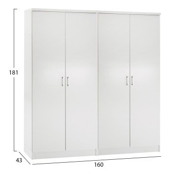 ΣΕΤ 2 ΝΤΟΥΛΑΠΕΣ 2ΦΥΛΛΕΣ JENNA HM11350.05 ΜΕΛΑΜΙΝΗ ΣΕ ΛΕΥΚΟ 160x43x181Υεκ