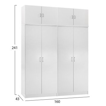 ΣΕΤ 2 ΝΤΟΥΛΑΠΕΣ 2ΦΥΛΛΕΣ ΜΕ ΠΑΤΑΡΙΑ JENNA HM11353.05 ΜΕΛΑΜΙΝΗ ΣΕ ΛΕΥΚΟ 160x43x240Υεκ