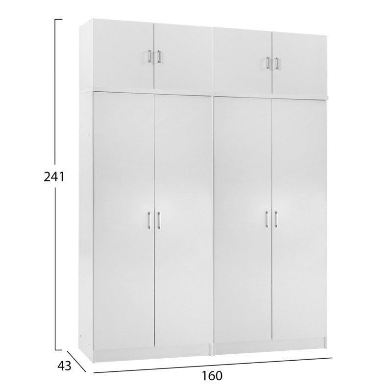 ΣΕΤ 2 ΝΤΟΥΛΑΠΕΣ 2ΦΥΛΛΕΣ ΜΕ ΠΑΤΑΡΙΑ JENNA HM11353.05 ΜΕΛΑΜΙΝΗ ΣΕ ΛΕΥΚΟ 160x43x240Υεκ