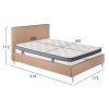 ΚΡΕΒΑΤΙ ΔΙΠΛΟ ΜΕ ΣΤΡΩΜΑ INDRA HM10810.02 ΜΠΕΖ ΥΦΑΣΜΑ--ΓΙΑ ΣΤΡΩΜΑ 160x200εκ