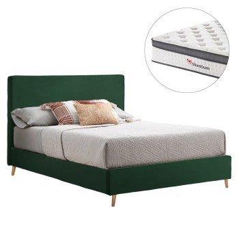 ΚΡΕΒΑΤΙ ΔΙΠΛΟ ΜΕ ΣΤΡΩΜΑ INDRA HM10810.13 ΚΥΠΑΡΙΣΣΙ ΒΕΛΟΥΔΟ--ΓΙΑ ΣΤΡΩΜΑ 160x200εκ