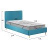 ΚΡΕΒΑΤΙ ΗΜΙΔΙΠΛΟ ΜΕ ΣΤΡΩΜΑ MAYLIN HM10758.08 ΒΕΛΟΥΔΟ ΤΙΡΚΟΥΑΖ--ΣΤΡΩΜΑ 120Χ200εκ