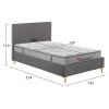 ΚΡΕΒΑΤΙ ΗΜΙΔΙΠΛΟ ΜΕ ΣΤΡΩΜΑ MAYLIN HM10758.10 ΓΚΡΙ ΥΦΑΣΜΑ--ΣΤΡΩΜΑ 120Χ200εκ
