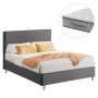 ΚΡΕΒΑΤΙ ΗΜΙΔΙΠΛΟ ΜΕ ΣΤΡΩΜΑ MAYLIN HM10758.10 ΓΚΡΙ ΥΦΑΣΜΑ--ΣΤΡΩΜΑ 120Χ200εκ