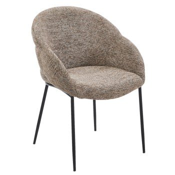 ΠΟΛΥΘΡΟΝΑ ΤΡΑΠΕΖΑΡΙΑΣ DRENNY HM18424.03 TAUPE ΥΦΑΣΜΑ-ΜΕΤΑΛ.ΜΑΥΡΑ ΠΟΔΙΑ 62x63x85Υεκ