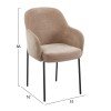 ΠΟΛΥΘΡΟΝΑ ΤΡΑΠΕΖΑΡΙΑΣ MANIDO HM18429.03 TAUPE ΥΦΑΣΜΑ-ΜΕΤΑΛ.ΜΑΥΡΑ ΠΟΔΙΑ 54x61x87Υεκ