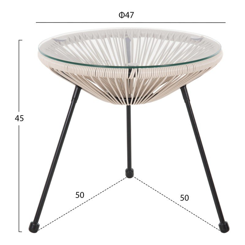 ΣΕΤ ΕΞΩΤΕΡΙΚΟΥ ΧΩΡΟΥ 3ΤΜΧ ACAPULCO HM11861.03 P.E.RATTAN ΕΚΡΟΥ-ΜΕΤΑΛΛΟ ΣΕ ΜΑΥΡΟ