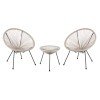 ΣΕΤ ΕΞΩΤΕΡΙΚΟΥ ΧΩΡΟΥ 3ΤΜΧ ACAPULCO HM11861.03 P.E.RATTAN ΕΚΡΟΥ-ΜΕΤΑΛΛΟ ΣΕ ΜΑΥΡΟ