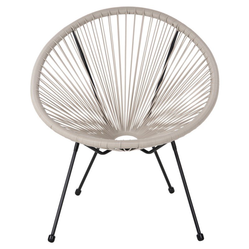 ΣΕΤ ΕΞΩΤΕΡΙΚΟΥ ΧΩΡΟΥ 3ΤΜΧ ACAPULCO HM11861.03 P.E.RATTAN ΕΚΡΟΥ-ΜΕΤΑΛΛΟ ΣΕ ΜΑΥΡΟ