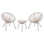 ΣΕΤ ΕΞΩΤΕΡΙΚΟΥ ΧΩΡΟΥ 3ΤΜΧ ACAPULCO HM11861.03 P.E.RATTAN ΕΚΡΟΥ-ΜΕΤΑΛΛΟ ΣΕ ΜΑΥΡΟ