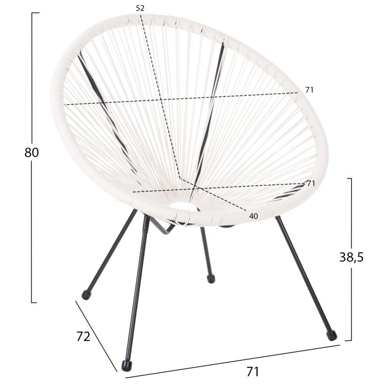 ΣΕΤ ΕΞΩΤΕΡΙΚΟΥ ΧΩΡΟΥ 3ΤΜΧ ACAPULCO HM11861.12 P.E.RATTAN ΛΕΥΚΟ-ΜΕΤΑΛΛΟ ΣΕ ΜΑΥΡΟ