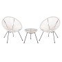 ΣΕΤ ΕΞΩΤΕΡΙΚΟΥ ΧΩΡΟΥ 3ΤΜΧ ACAPULCO HM11861.12 P.E.RATTAN ΛΕΥΚΟ-ΜΕΤΑΛΛΟ ΣΕ ΜΑΥΡΟ