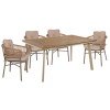 ΣΕΤ ΤΡΑΠΕΖΑΡΙΑΣ TABER HM10841.01 ΤΡΑΠΕΖΙ & 4 ΠΟΛΥΘΡΟΝΕΣ-ΑΛΟΥΜΙΝΙΟ & POLYWOOD-MOKA