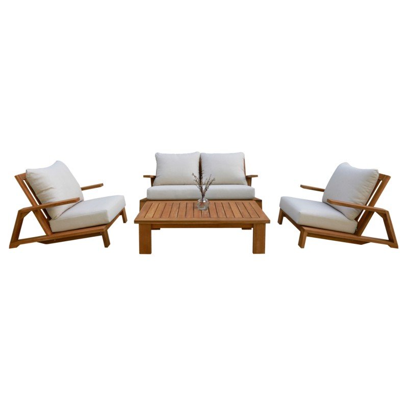 ΣΕΤ ΣΑΛΟΝΙ LOUNGE 4ΤΜΧ MIREX HM6521 ΞΥΛΟ ΑΚΑΚΙΑΣ--ΠΟΛΥΕΣΤΕΡΙΚΑ ΜΑΞΙΛΑΡΙΑ ΕΚΡΟΥ