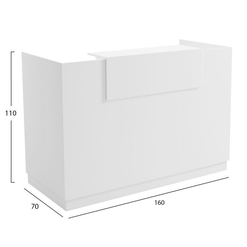 ΓΡΑΦΕΙΟ ΥΠΟΔΟΧΗΣ (RECEPTION) BARRY HM2153.02 ΜΕΛΑΜΙΝΗ ΣΕ ΛΕΥΚΟ 160x70x110Υεκ.