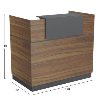 ΓΡΑΦΕΙΟ ΥΠΟΔΟΧΗΣ (RECEPTION) BARRY HM2152.03 ΜΕΛΑΜΙΝΗ ΣΕ ΚΑΡΥΔΙ-ΓΚΡΙ 120x70x110Υεκ.