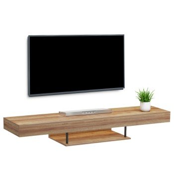 ΕΠΙΠΛΟ ΤΗΛΕΟΡΑΣΗΣ ΤΟΙΧΟΥ ME LED SAVOR HM18381.01 ΜΕΛΑΜΙΝΗ ΣΕ OAK 150x29,5x22Υεκ