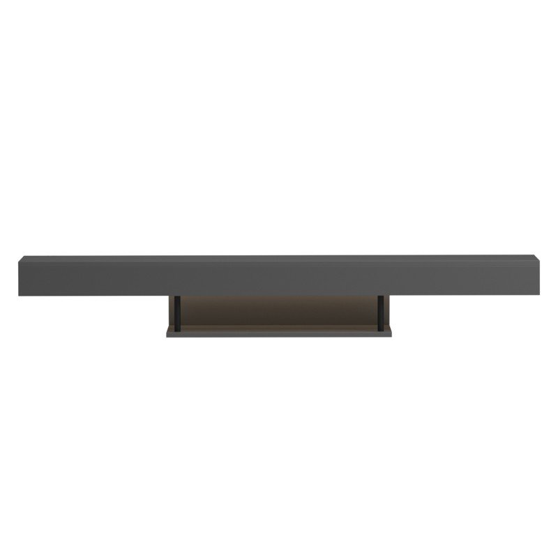 ΕΠΙΠΛΟ ΤΗΛΕΟΡΑΣΗΣ ΤΟΙΧΟΥ ME LED SAVOR HM18381.05 ΜΕΛΑΜΙΝΗ ΣΕ ΓΚΡΙ 150x29,5x22Υεκ