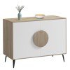 ΜΠΟΥΦΕΣ SAVORE HM18367.11 ΜΕΛΑΜΙΝΗ SONAMA/ΛΕΥΚΟ-ΜΑΥΡΑ ΜΕΤΑΛ.ΠΟΔΙΑ 110x35.5x82Υεκ.