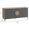 ΜΠΟΥΦΕΣ SAVORE HM18368.13 ΜΕΛΑΜΙΝΗ SONAMA/ΓΚΡΙ-ΜΑΥΡΑ ΜΕΤΑΛ.ΠΟΔΙΑ 180x35.5x82Υεκ.