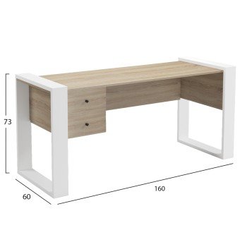ΓΡΑΦΕΙΟ ΜΕ 2 ΣΥΡΤΑΡΙΑ TONTEL HM2157.01 ΜΕΛΑΜΙΝΗ SONAMA--ΛΕΥΚΑ ΠΟΔΙΑ 160x60x73Υεκ