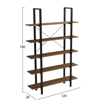 ΡΑΦΙΕΡΑ TIMOTE HM18375.03 ΜΕΤΑΛΛΟ--ΜΕΛΑΜΙΝΗ ΣΕ ΚΑΡΥΔΙ 120x28x180Υεκ.