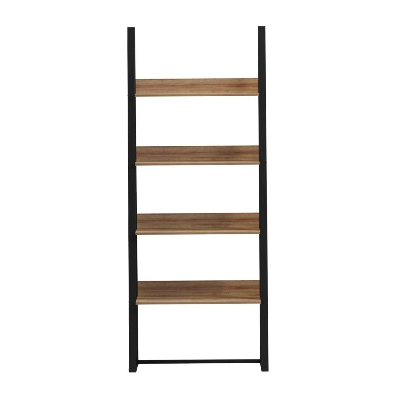 ΡΑΦΙΕΡΑ IZABEL HM18376.01 ΜΕΤΑΛΛΟ--ΜΕΛΑΜΙΝΗ ΣΕ OAK 75x36x185Υεκ.