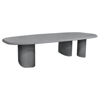 ΤΡΑΠΕΖΙ ΤΡΑΠΕΖΑΡΙΑΣ FIBER CEMENT ΟΒΑΛ GLEN HM6598.01 ΓΚΡΙ 260x95x75Υεκ
