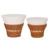 ΣΕΤ 2ΤΜΧ ΒΟΗΘΗΤΙΚΑ ΤΡΑΠΕΖΙΑ PERRAL HM21138.02 FIBER CEMENT ΛΕΥΚΟ-ΦΥΣΙΚΟ RATTAN
