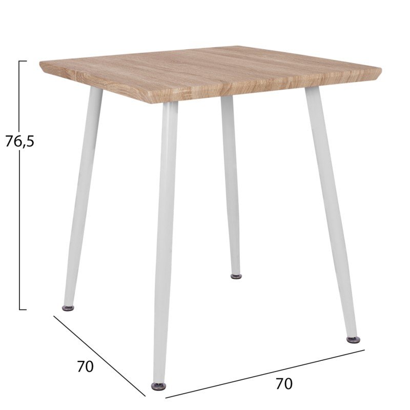 ΣΕΤ ΤΡΑΠΕΖΑΡΙΑΣ 3ΤΜΧ PALOMA HM21380.01 ΤΕΤΡΑΓΩΝΟ ΤΡΑΠΕΖΙ & 2 ΚΑΡΕΚΛΕΣ ΣΕ ΛΕΥΚΟ
