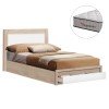 ΚΡΕΒΑΤΙ ΜΟΝΟ ΜΕ ΣΥΡΤΑΡΙ & ΣΤΡΩΜΑ MELANY HM10756.01 ΜΕΛΑΜΙΝΗ SONAMA/ΛΕΥΚΟ--ΓΙΑ 90x190εκ