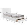 ΚΡΕΒΑΤΙ ΜΟΝΟ ΜΕ ΣΥΡΤΑΡΙ & ΣΤΡΩΜΑ MELANY HM10756.05 ΜΕΛΑΜΙΝΗ ΛΕΥΚΗ--ΓΙΑ 90x190εκ