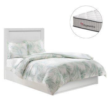 ΚΡΕΒΑΤΙ ΜΟΝΟ ΜΕ ΣΥΡΤΑΡΙ & ΣΤΡΩΜΑ MELANY HM10756.05 ΜΕΛΑΜΙΝΗ ΛΕΥΚΗ--ΓΙΑ 90x190εκ