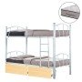 ΚΟΥΚΕΤΑ ΜΕ 2 ΣΥΡΤΑΡΙΑ SONAMA & ΣΤΡΩΜΑΤΑ 90X190εκ FLOOR HM10749.02 ΜΕΤΑΛΛΟ ΛΕΥΚΟ