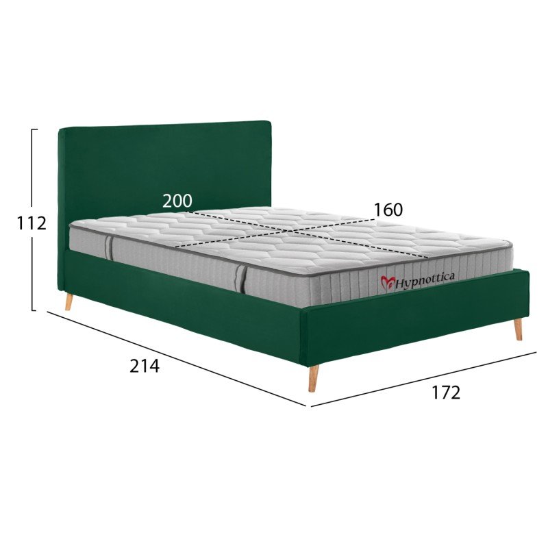 ΚΡΕΒΑΤΙ ΔΙΠΛΟ ΜΕ ΣΤΡΩΜΑ INDRA HM10769.04 ΒΕΛΟΥΔΟ ΚΥΠΑΡΙΣΣΙ--ΓΙΑ ΣΤΡΩΜΑ 160x200εκ