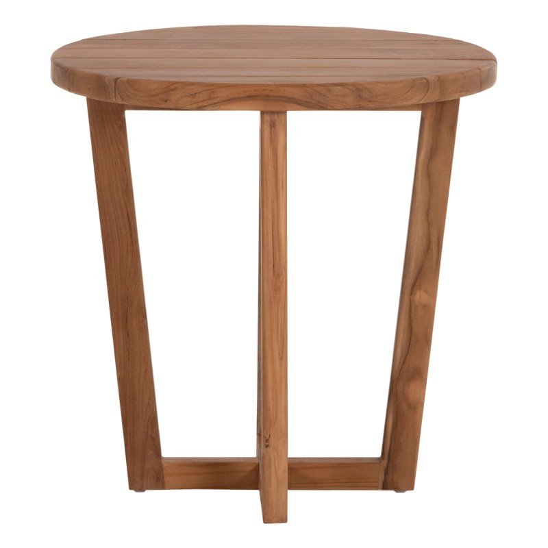 ΤΡΑΠΕΖΙ ΜΕΣΗΣ ΣΤΡΟΓΓΥΛΟ KOLIN HM6650 ΞΥΛΟ TEAK ΦΥΣΙΚΟ Φ65x65Υεκ.