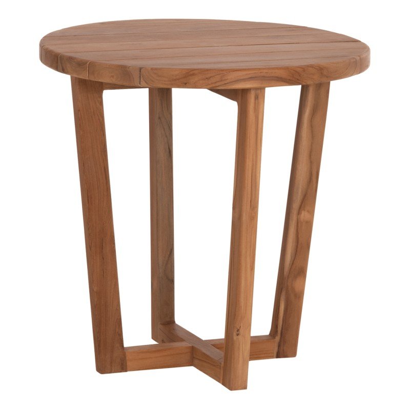 ΤΡΑΠΕΖΙ ΜΕΣΗΣ ΣΤΡΟΓΓΥΛΟ KOLIN HM6650 ΞΥΛΟ TEAK ΦΥΣΙΚΟ Φ65x65Υεκ.