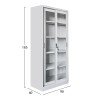 ΒΙΒΛΙΟΘΗΚΗ ΜΕ ΣΥΡΟΜΕΝΕΣ ΠΟΡΤΕΣ SIDER HM6632.02 ΜΕΤΑΛΛΙΚΗ ΛΕΥΚΗ 90x40x185Υεκ