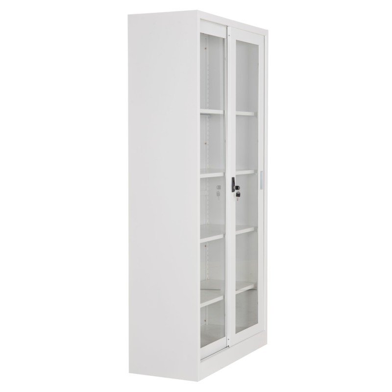 ΒΙΒΛΙΟΘΗΚΗ ΜΕ ΣΥΡΟΜΕΝΕΣ ΠΟΡΤΕΣ SIDER HM6632.02 ΜΕΤΑΛΛΙΚΗ ΛΕΥΚΗ 90x40x185Υεκ