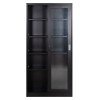 ΒΙΒΛΙΟΘΗΚΗ ΜΕ ΣΥΡΟΜΕΝΕΣ ΠΟΡΤΕΣ SIDER HM6632.01 ΜΕΤΑΛΛΙΚΗ ΜΑΥΡΗ 90x40x185Υεκ